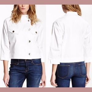 NEW‎ $238 Paperwhite Collections [SZ 14 ] 3/4 Length Sleeve Crop Jacket